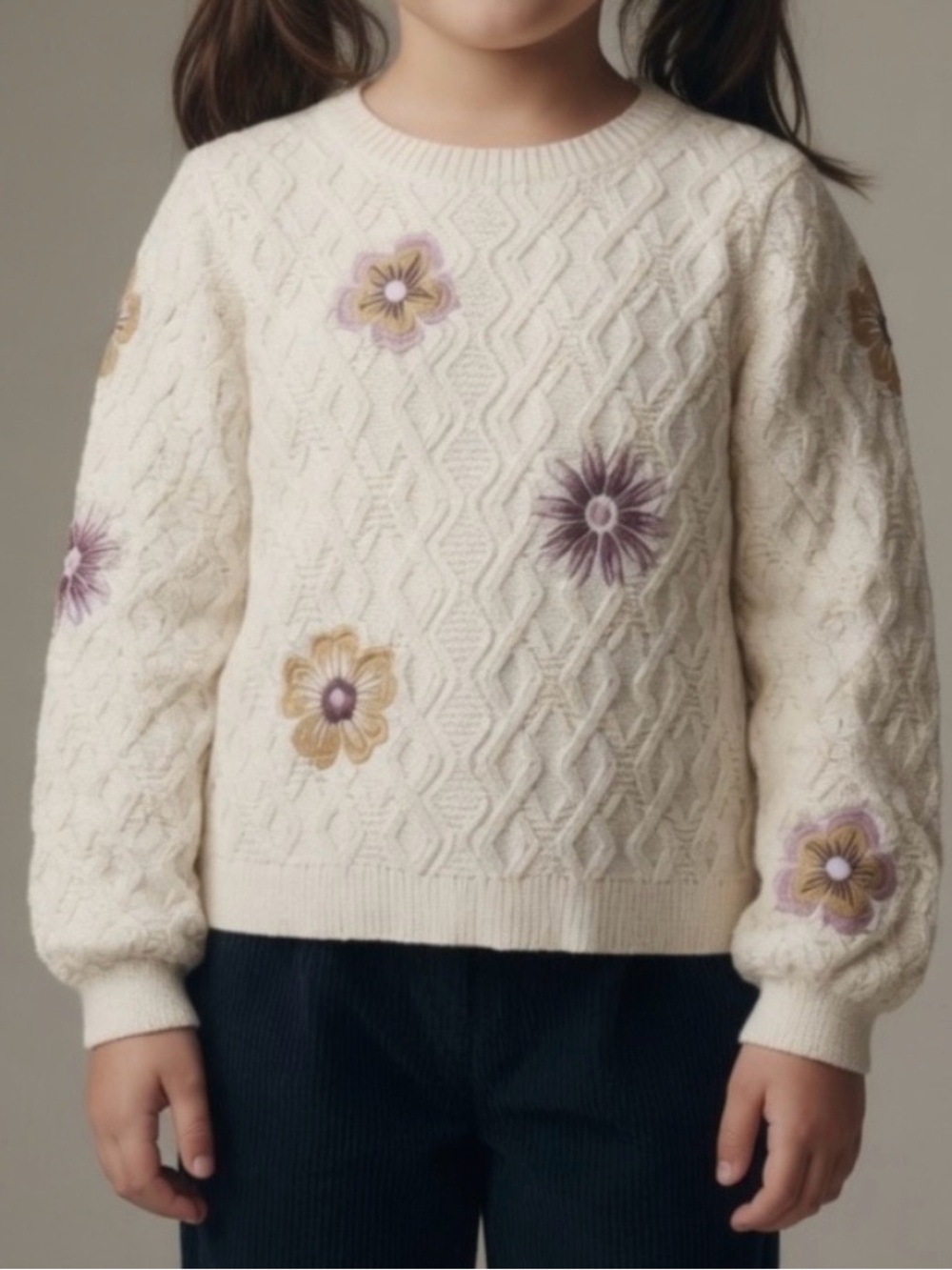 Cynthia Rowley Size 5 girls sweater spring flowers easter EUC (A5526)